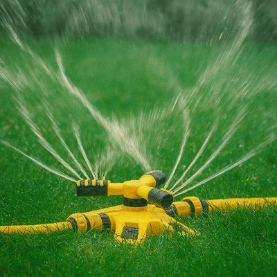 Pelouse hydraté par arrosage automatique