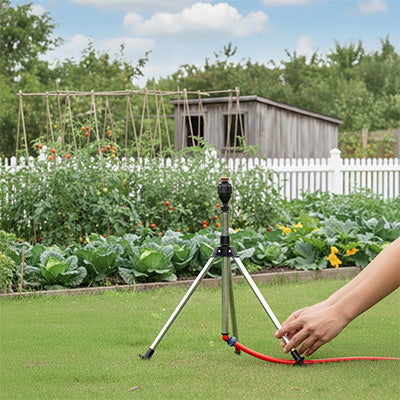 jardin potager avec arrosage automatique trépied