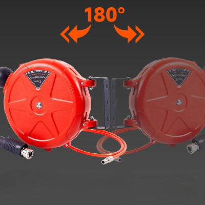Enrouleur de tuyau rétractable pivotant 180 degré