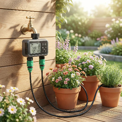 
Programmateur arrosage goutte à goutte pour irriguer fleurs