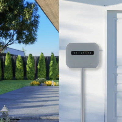 Programmateur arrosage installé extérieur jardin