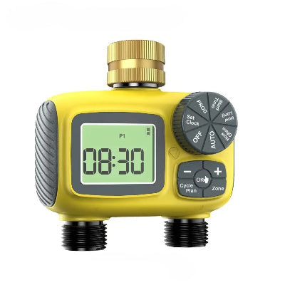 Programmateur arrosage jaune deux voies