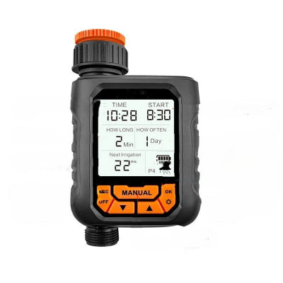 Programmateur arrosage une voie noir orange