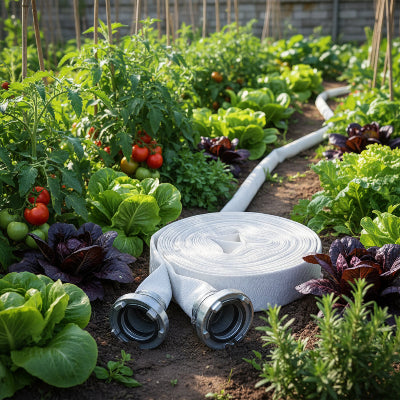 Tuyau D'arrosage dans jardin potager