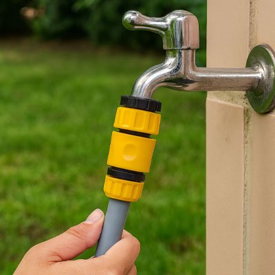 Adaptateur robinet connecte avec tuyau