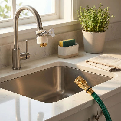 adaptateur robinet installé sur robinet cuisine