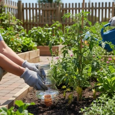 Arrosage goutte à goutte dans jardinière