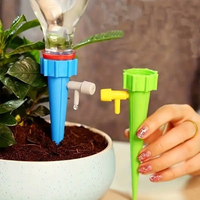 Arrosage goutte à goutte dans pot de fleur