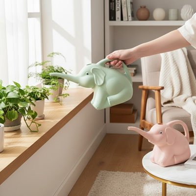Arrosoir d'intérieur éléphant vert