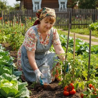 Dame positionne arrosage goutte à goutte pour potager 