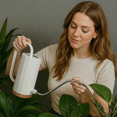 Plantes hydratées avec arrosoir d'intérieur