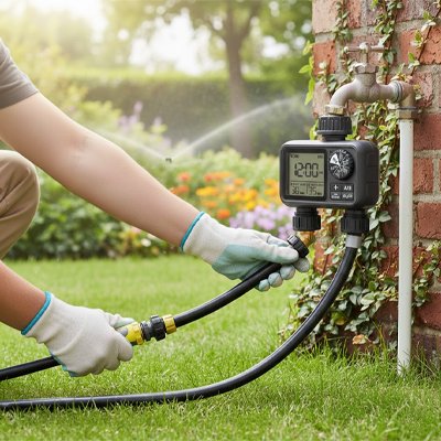 Programmateur arrosage  2 voies dans jardin