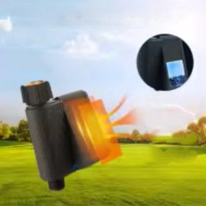 programmateur arrosage solaire dans jardin