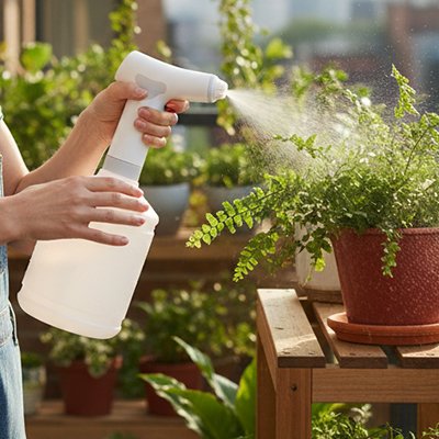 Pulverisateur electrique blanc pour arroser plante