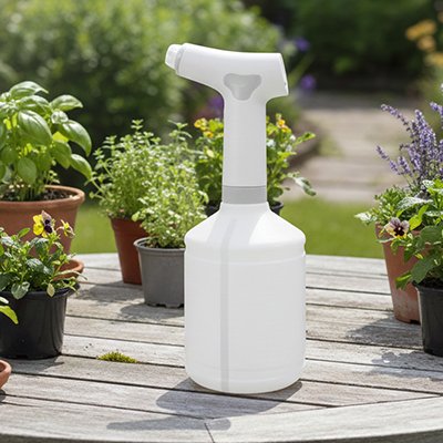 Pulverisateur electrique sur la table de jardin