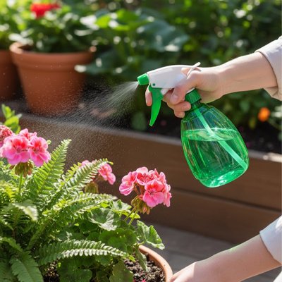 Pulvérisateur vert arrose fleur extérieure