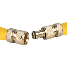 raccord tuyau arrosage laiton avec tuyau jaune 