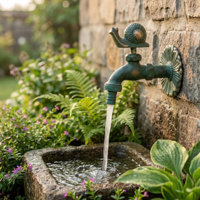 Robinet de jardin coule dans l'évier