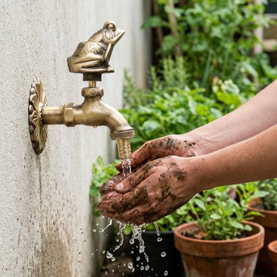 Robinet de jardin cuivré
