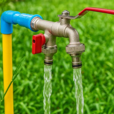 Robinet de jardin qui coule