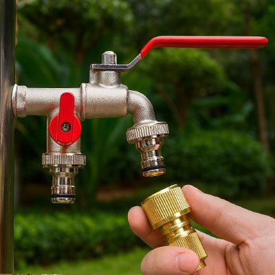 Robinet de jardin rouge