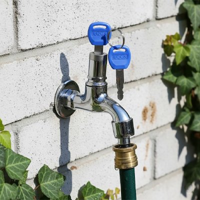 Robinet exterieur avec clés de verrouillage