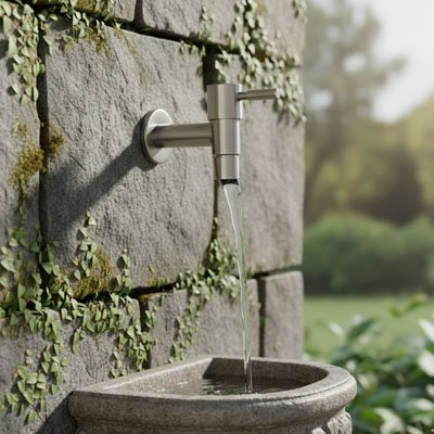 Robinet exterieur avec évier décoratif