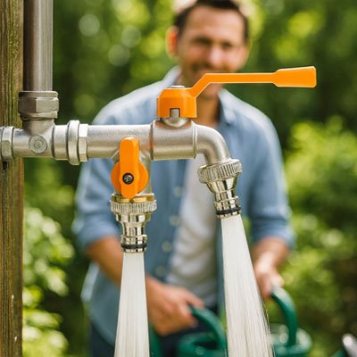 Robinet exterieur double sortie